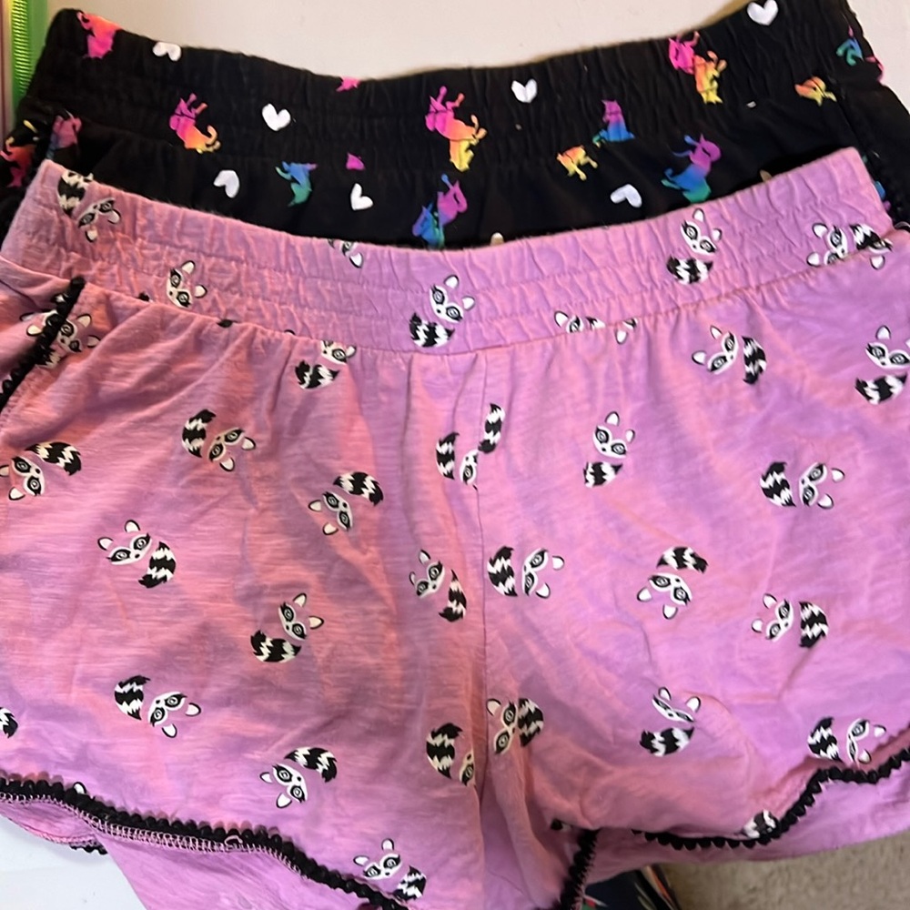 Two pairs of girls Justice shorts